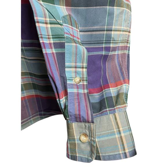 Ralph Lauren Classic Fit Purple Green Plaid Medium Men's Button Up - Picture 6 of 9